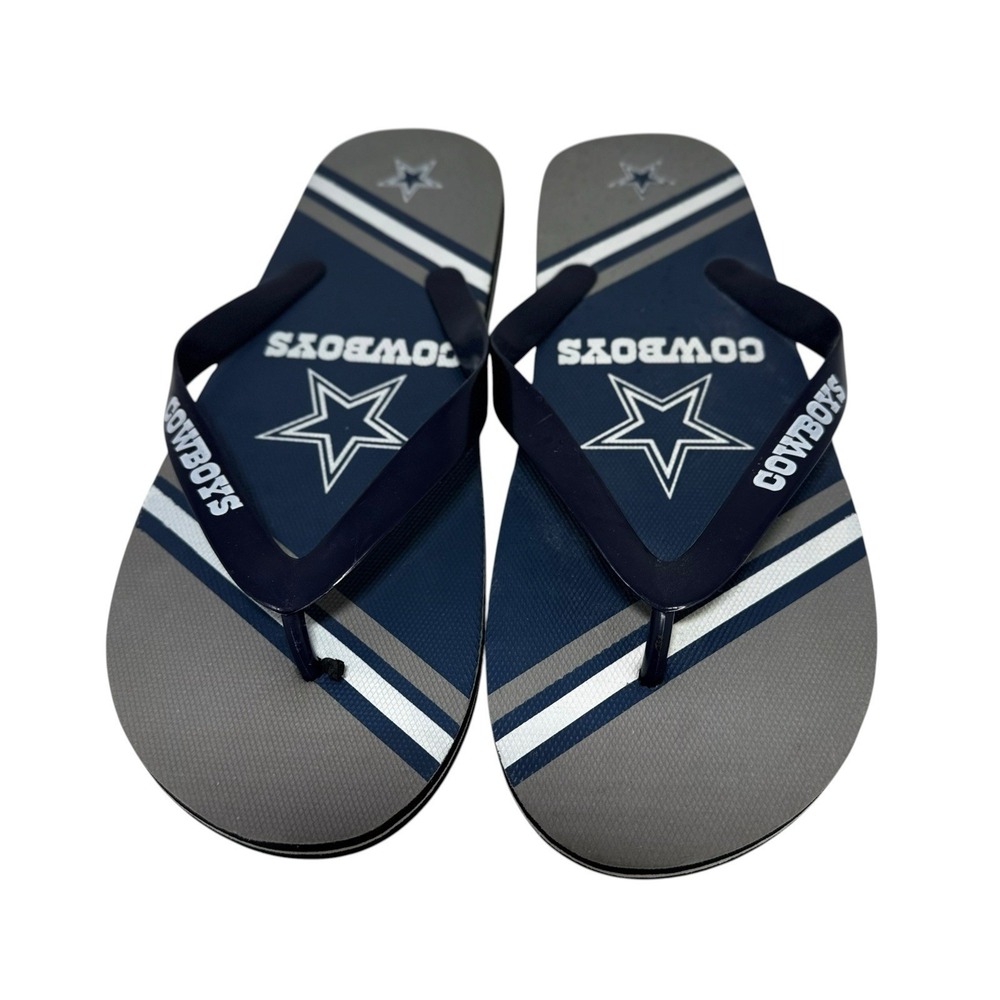 NFL Dallas Cowboys Rubber Foam Thong Sandals Flip Flops Beach Summer 10.5